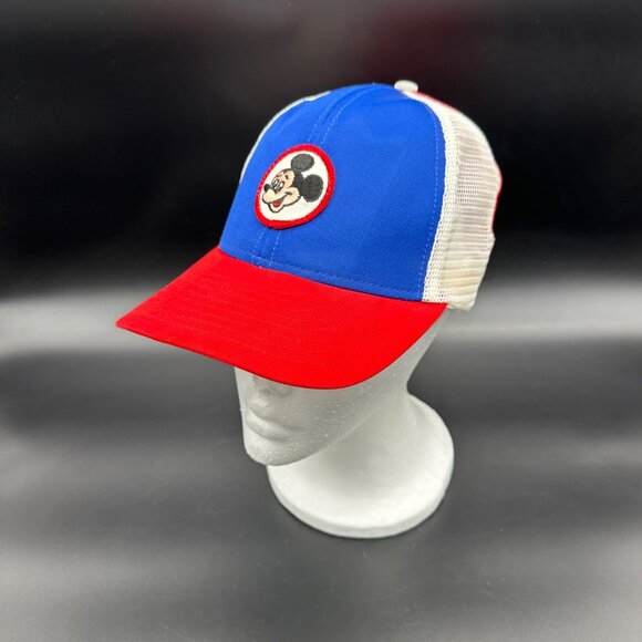 Walt Disney Productions Other - Vintage 1970s Mickey Mouse Cap Hat Snapback Patch Walt Disney Productions Red